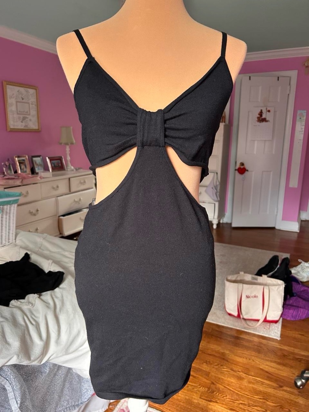 Blue Blush Black Mini Dress